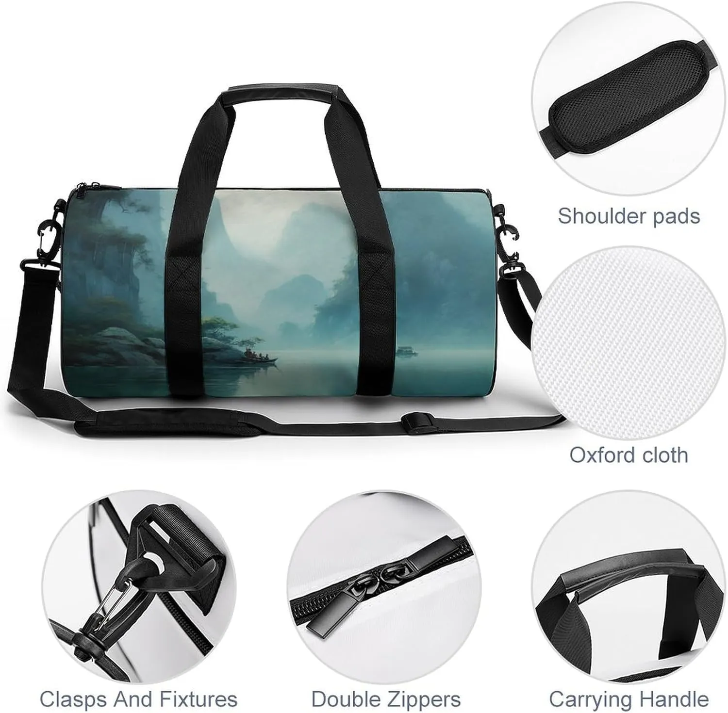 Sports Gym Bag for Women Men Travel Duffel Bag Tote Weekender Bag Country Life Pictures Carry on Overnight Bag for Travel Swimming Fitness Workout Sports Duffle Bag