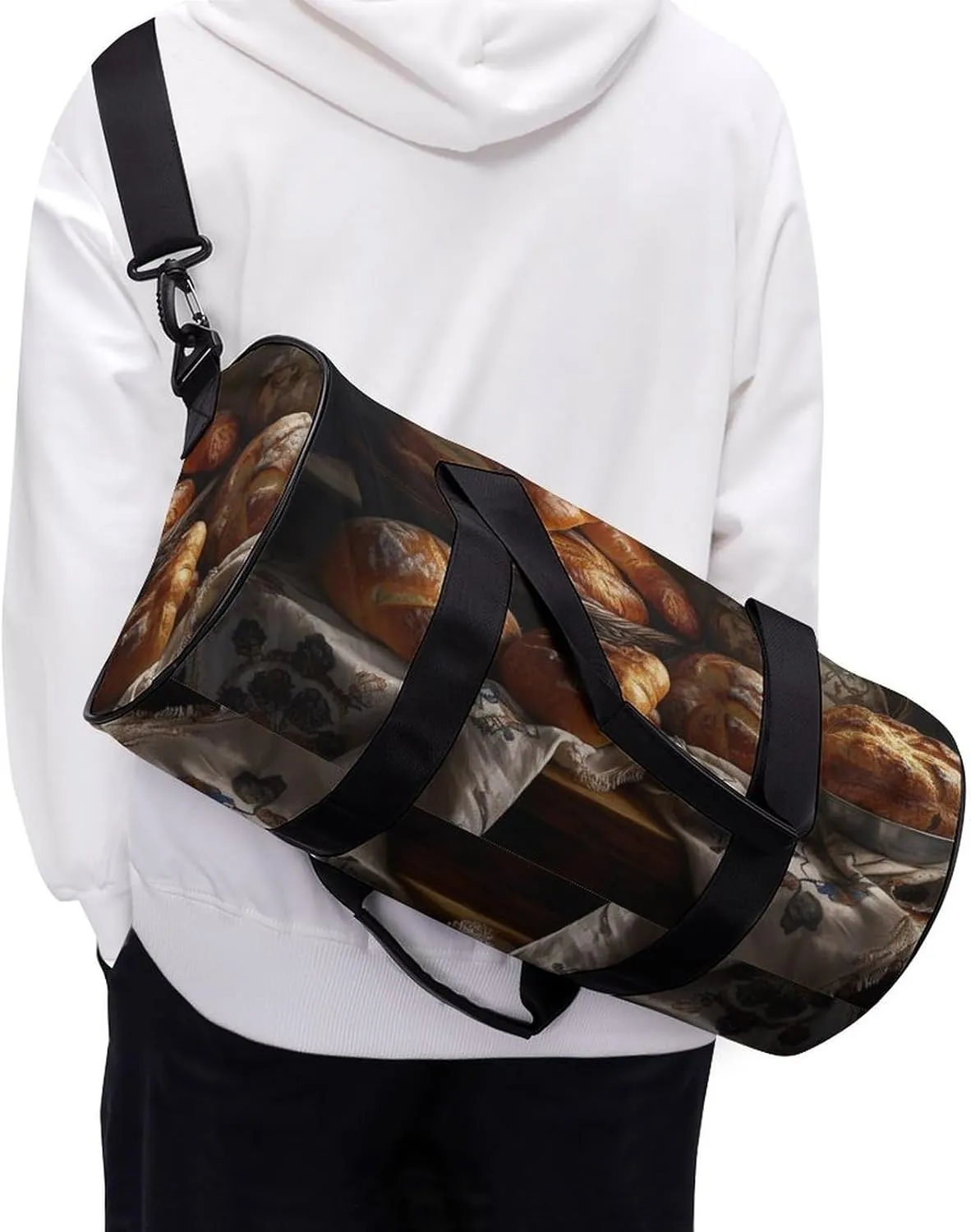 Sports Gym Bag for Women Men Travel Duffel Bag Tote Weekender Bag Dough for Bread Carry on Overnight Bag for Travel Swimming Fitness Workout Sports Duffle Bag
