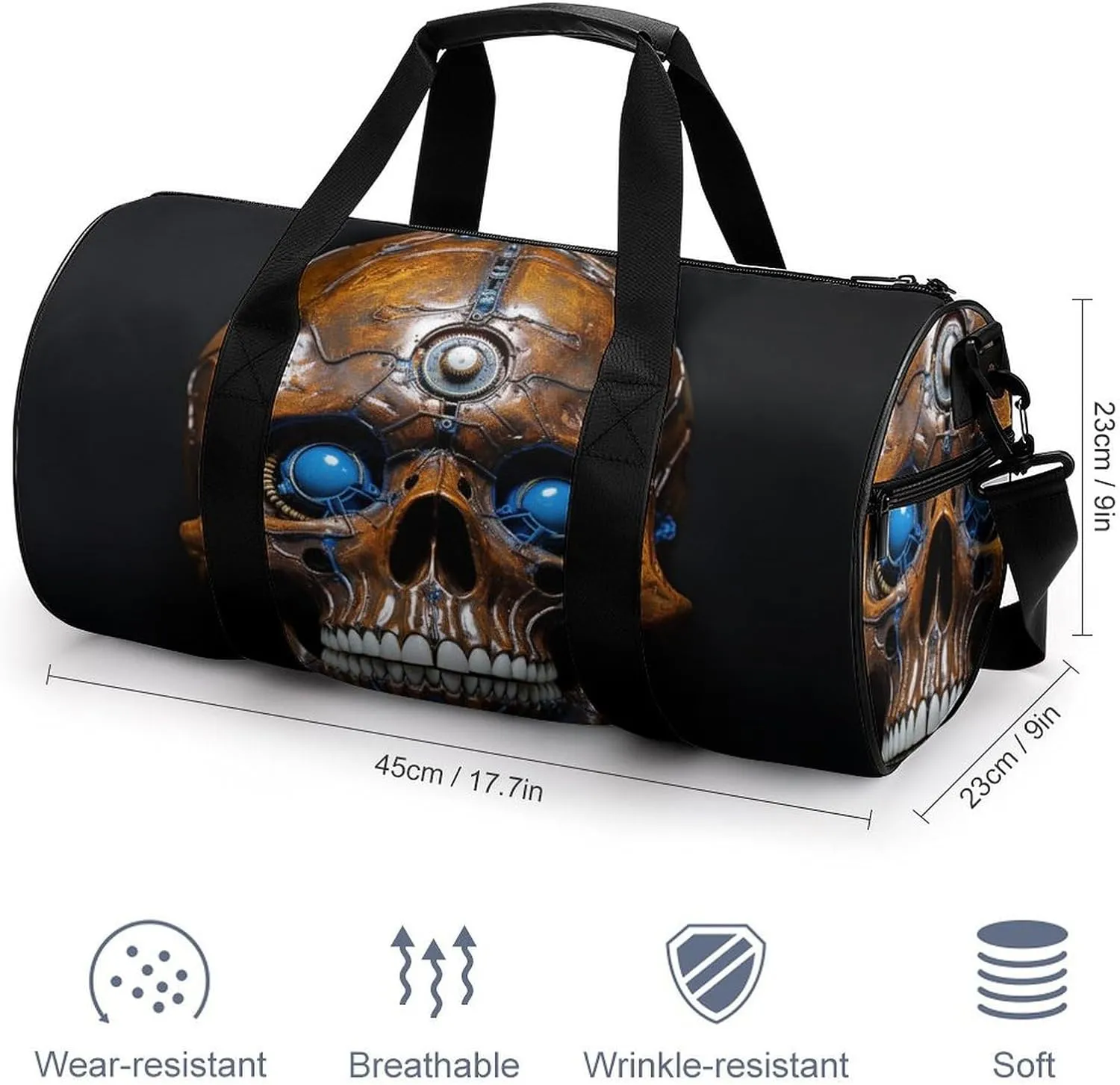 Sports Gym Bag for Women Men Travel Duffel Bag Tote Weekender Bag Eyes Skull Carry on Overnight Bag for Travel Swimming Fitness Workout Sports Duffle Bag