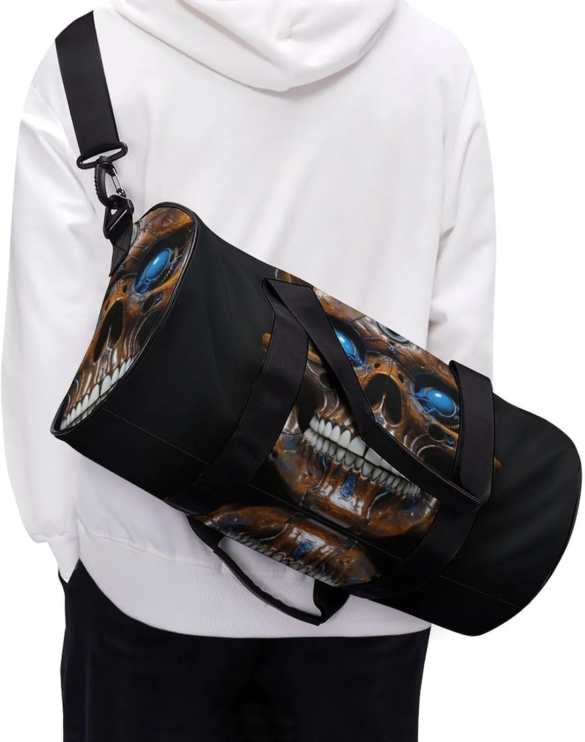Sports Gym Bag for Women Men Travel Duffel Bag Tote Weekender Bag Eyes Skull Carry on Overnight Bag for Travel Swimming Fitness Workout Sports Duffle Bag