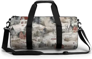 Sports Gym Bag for Women Men Travel Duffel Bag Tote Weekender Bag House on Lake Carry on Overnight Bag for Travel Swimming Fitness Workout Sports Duffle Bag