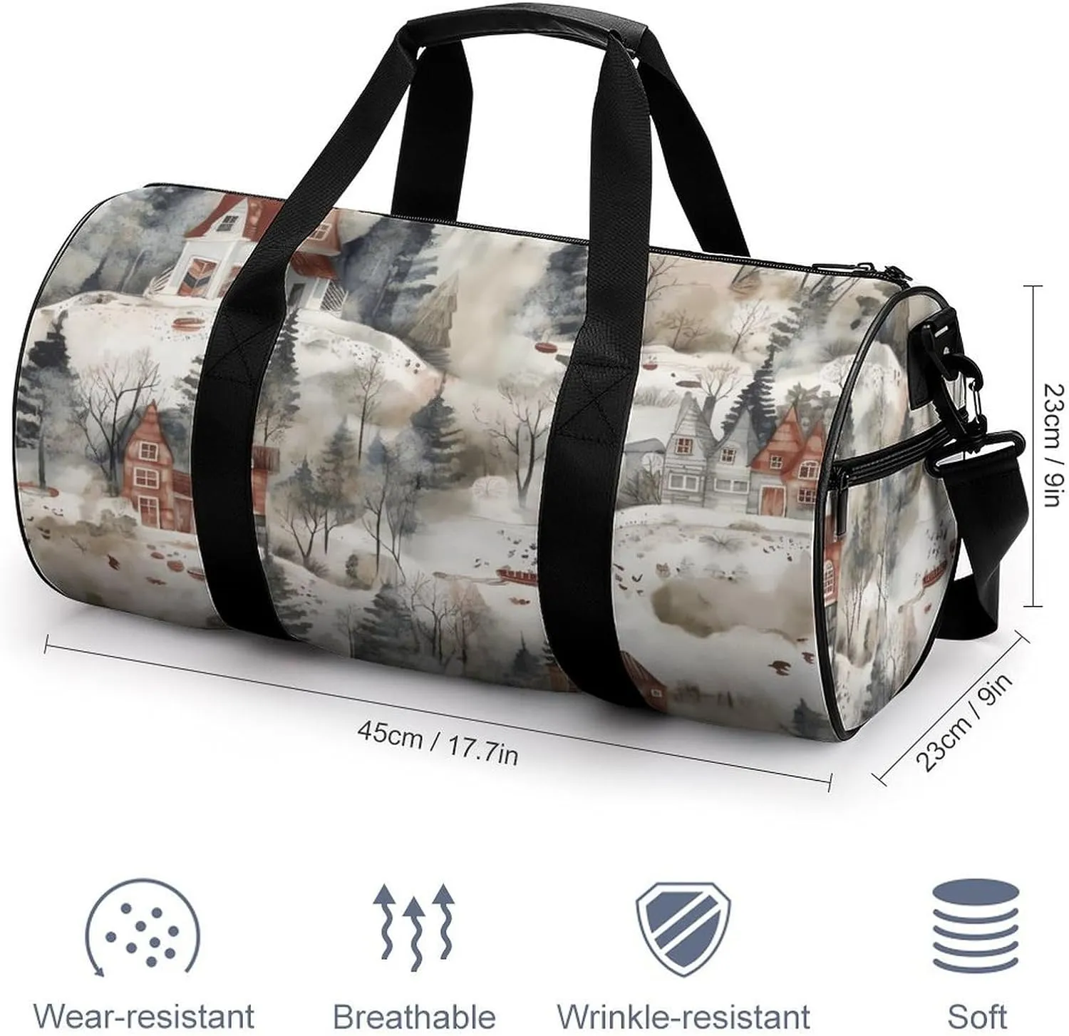Sports Gym Bag for Women Men Travel Duffel Bag Tote Weekender Bag House on Lake Carry on Overnight Bag for Travel Swimming Fitness Workout Sports Duffle Bag