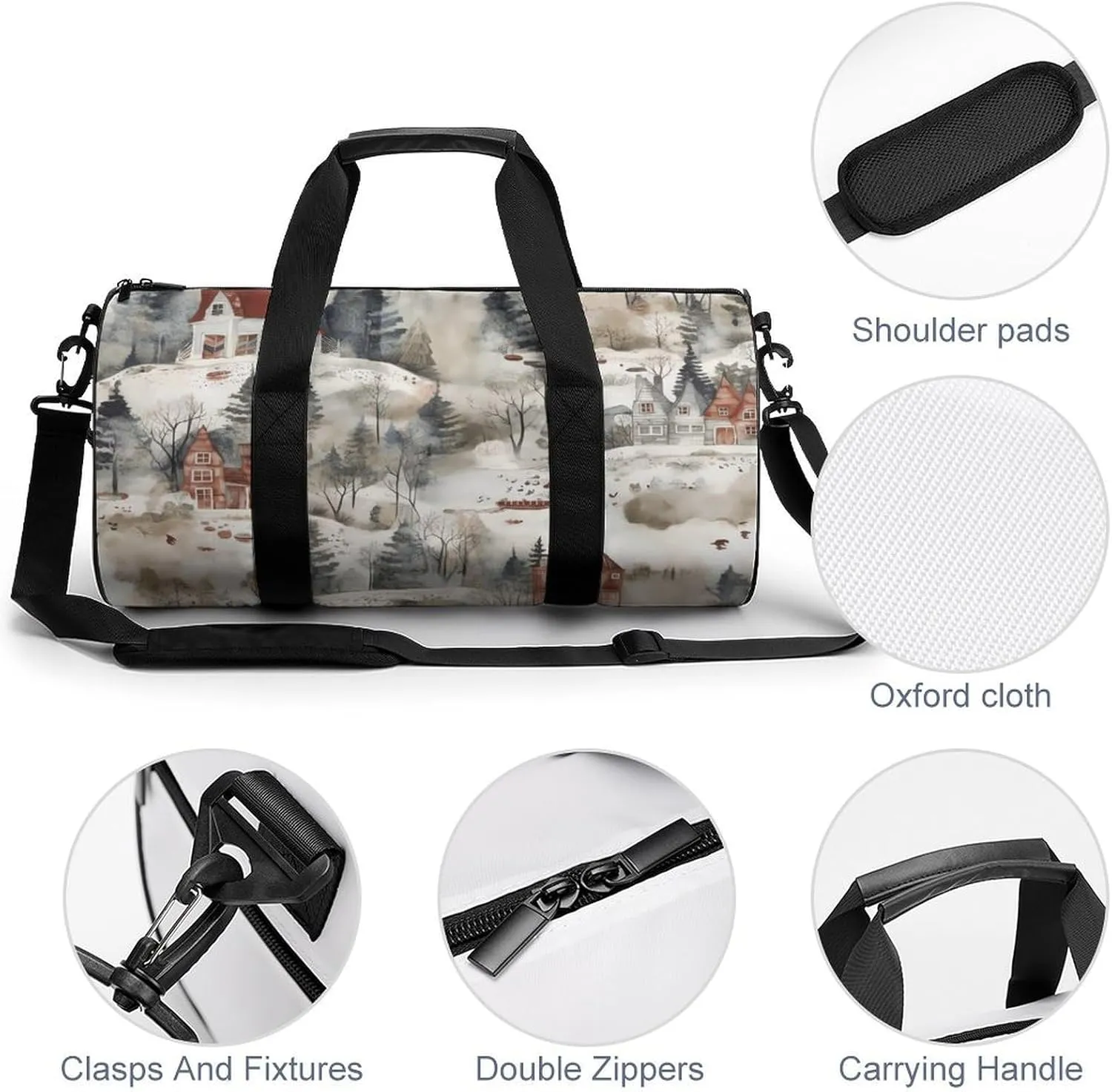 Sports Gym Bag for Women Men Travel Duffel Bag Tote Weekender Bag House on Lake Carry on Overnight Bag for Travel Swimming Fitness Workout Sports Duffle Bag