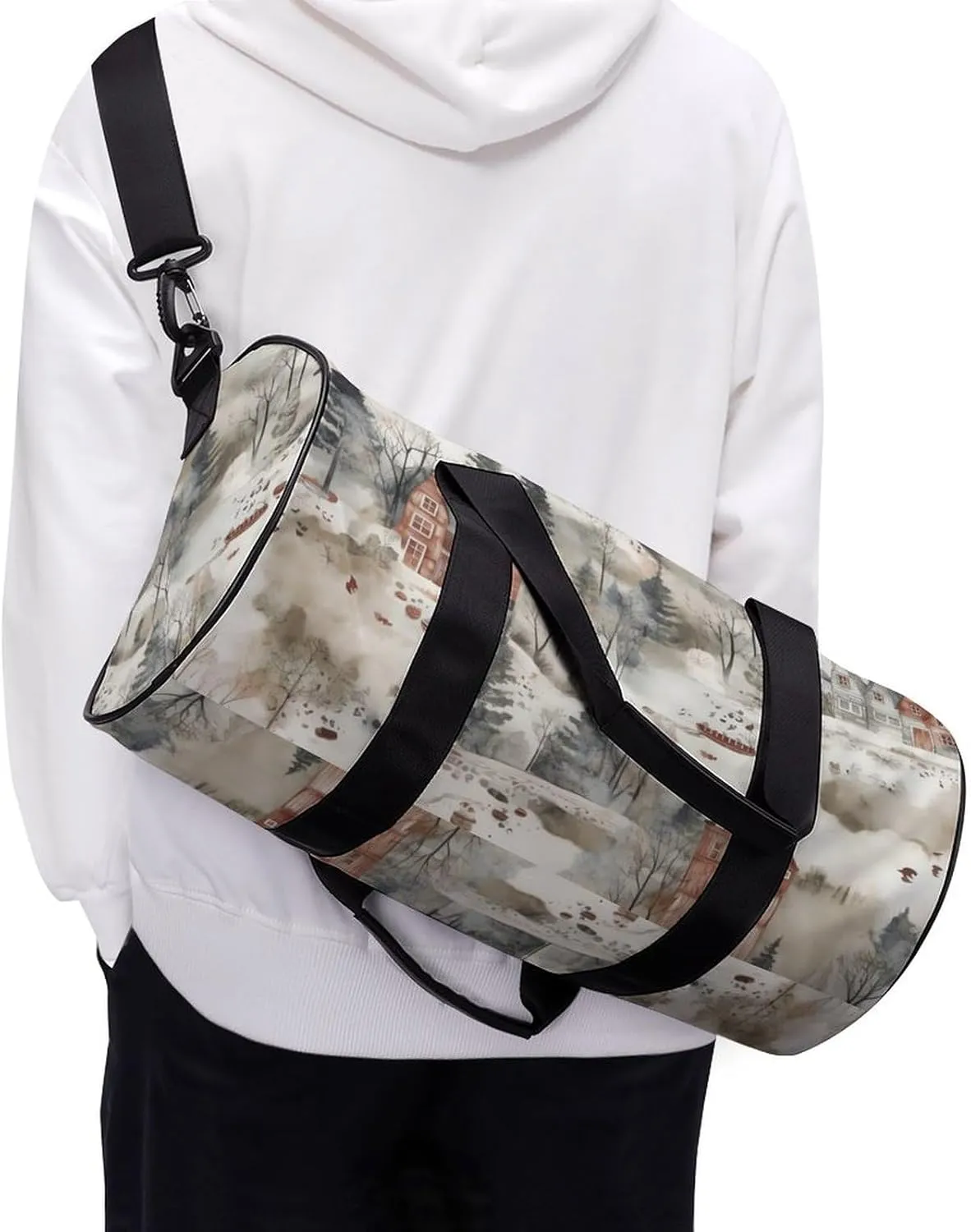 Sports Gym Bag for Women Men Travel Duffel Bag Tote Weekender Bag House on Lake Carry on Overnight Bag for Travel Swimming Fitness Workout Sports Duffle Bag