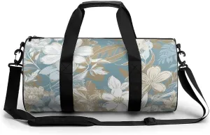 Sports Gym Bag for Women Men Travel Duffel Bag Tote Weekender Bag Light Peach Flowers Carry on Overnight Bag for Travel Swimming Fitness Workout Sports Duffle Bag