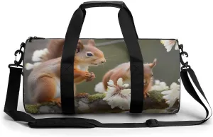 Sports Gym Bag for Women Men Travel Duffel Bag Tote Weekender Bag Squirrels Carry on Overnight Bag for Travel Swimming Fitness Workout Sports Duffle Bag