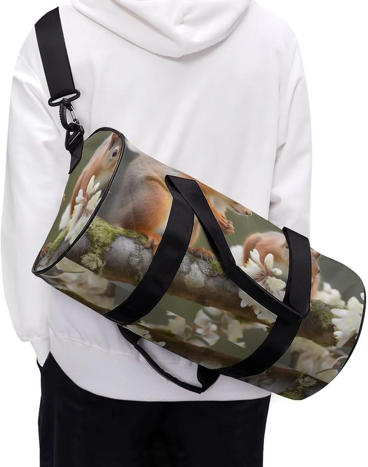Sports Gym Bag for Women Men Travel Duffel Bag Tote Weekender Bag Squirrels Carry on Overnight Bag for Travel Swimming Fitness Workout Sports Duffle Bag
