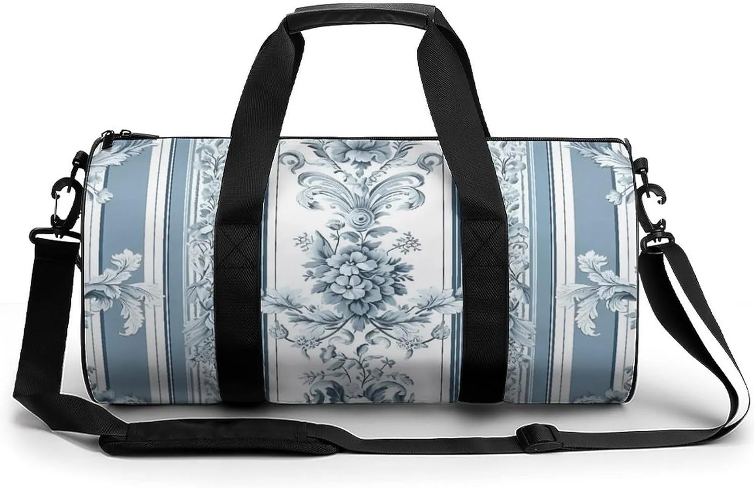 Sports Gym Bag for Women Men Travel Duffel Bag Tote Weekender Bag Stripes And Flowers Carry on Overnight Bag for Travel Swimming Fitness Workout Sports Duffle Bag