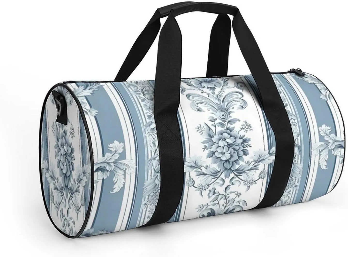 Sports Gym Bag for Women Men Travel Duffel Bag Tote Weekender Bag Stripes And Flowers Carry on Overnight Bag for Travel Swimming Fitness Workout Sports Duffle Bag