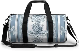 Sports Gym Bag for Women Men Travel Duffel Bag Tote Weekender Bag Stripes And Flowers Carry on Overnight Bag for Travel Swimming Fitness Workout Sports Duffle Bag