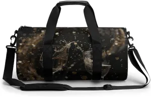 Sports Gym Bag for Women Men Travel Duffel Bag Tote Weekender Bag Two Glasses of Champagne Carry on Overnight Bag for Travel Swimming Fitness Workout Sports Duffle Bag