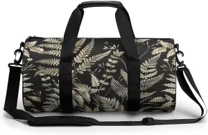Sports Gym Bag for Women Men Travel Duffel Bag Tote Weekender Bag Vintage Fern Style Carry on Overnight Bag for Travel Swimming Fitness Workout Sports Duffle Bag