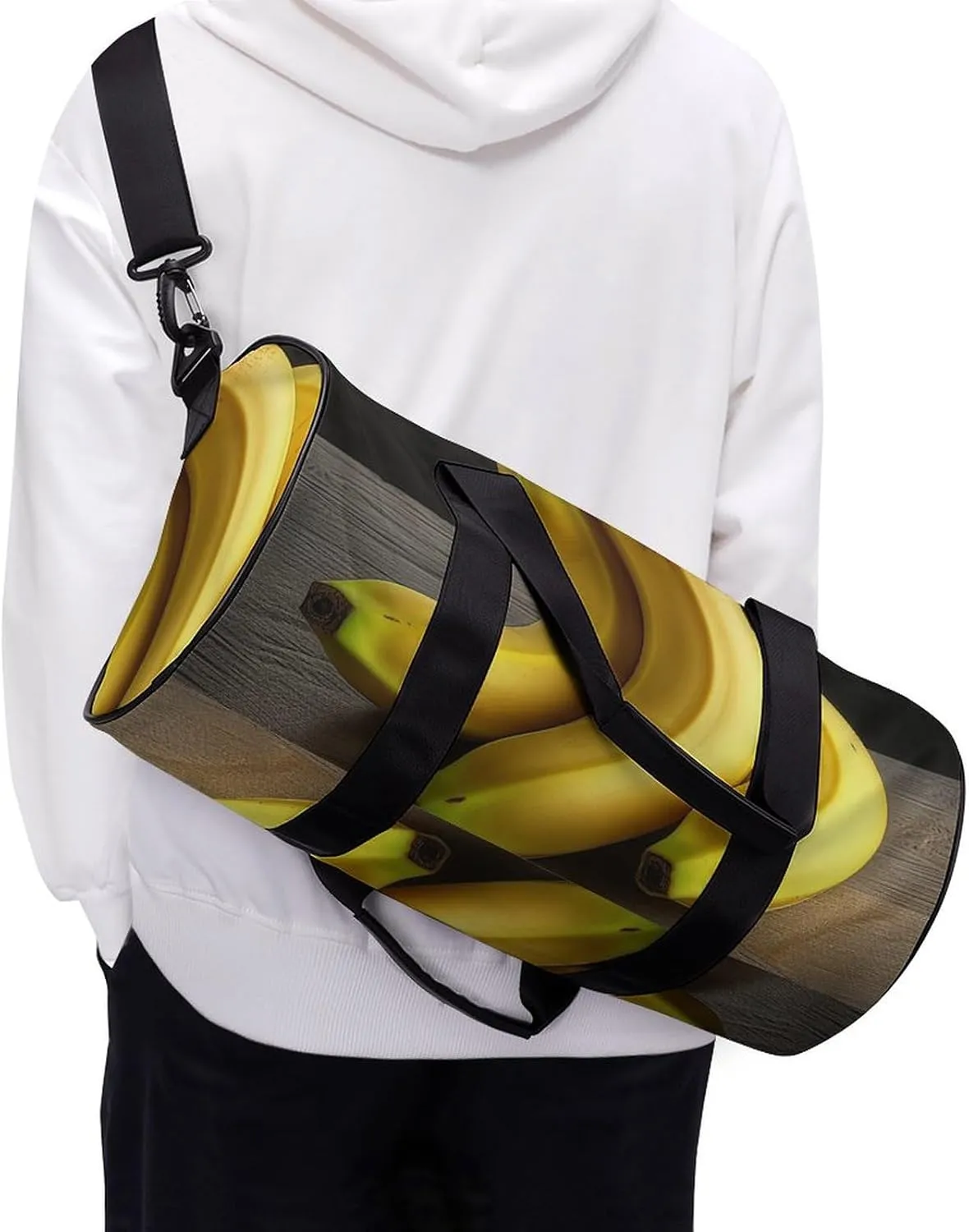 Sports Gym Bag for Women Men Travel Duffel Bag Tote Weekender Bag Yellow Banana Carry on Overnight Bag for Travel Swimming Fitness Workout Sports Duffle Bag