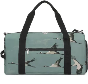 Sports Gym Bag for Women Men with Shoe And Wet Compartment Travel Duffel Bag A Flock of Birds Weekender Bag Carry on Overnight Bag for Swimming Fitness Workout Sport Duffle Bag