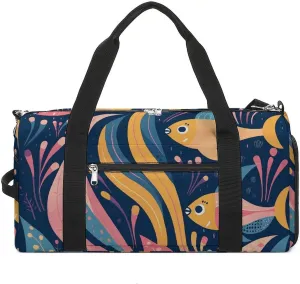 Sports Gym Bag for Women Men with Shoe And Wet Compartment Travel Duffel Bag A School of Eels Weekender Bag Carry on Overnight Bag for Swimming Fitness Workout Sport Duffle Bag
