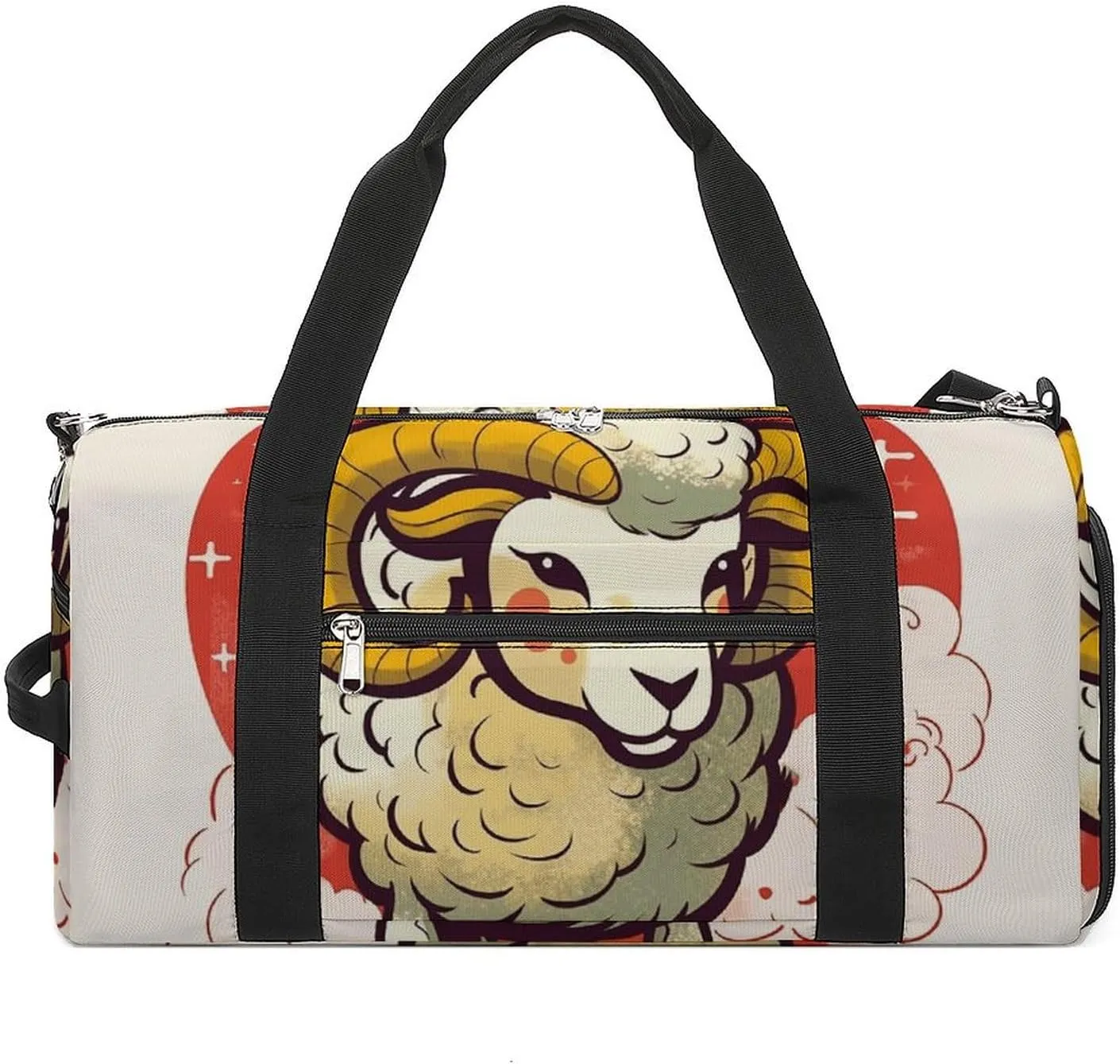 Sports Gym Bag for Women Men with Shoe And Wet Compartment Travel Duffel Bag Cartoon Sheep Weekender Bag Carry on Overnight Bag for Swimming Fitness Workout Sport Duffle Bag