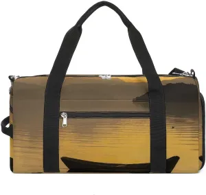 Sports Gym Bag for Women Men with Shoe And Wet Compartment Travel Duffel Bag Floating on A Calm Lake Weekender Bag Carry on Overnight Bag for Swimming Fitness Workout Sport Duffle Bag