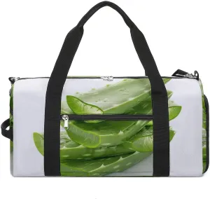 Sports Gym Bag for Women Men with Shoe And Wet Compartment Travel Duffel Bag Fresh Aloe Vera Flakes Weekender Bag Carry on Overnight Bag for Swimming Fitness Workout Sport Duffle Bag