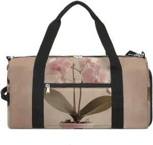 Sports Gym Bag for Women Men with Shoe And Wet Compartment Travel Duffel Bag Orchids in A Jar Weekender Bag Carry on Overnight Bag for Swimming Fitness Workout Sport Duffle Bag