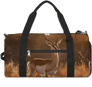Sports Gym Bag for Women Men with Shoe And Wet Compartment Travel Duffel Bag Standing on The Prairie Weekender Bag Carry on Overnight Bag for Swimming Fitness Workout Sport Duffle Bag