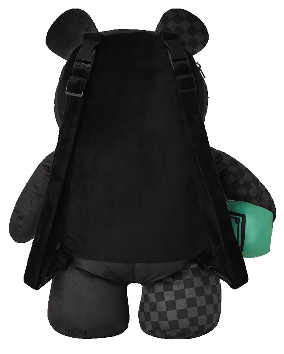 Sprayground Unfinished Check Teddy Bear In Black Grey Check