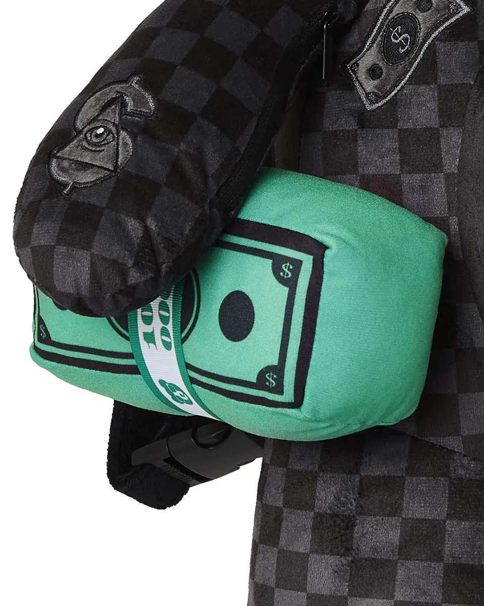 Sprayground Unfinished Check Teddy Bear In Black Grey Check