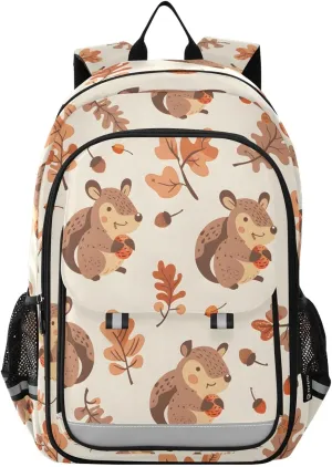 Squirrel Acorns Autumn Laptop Backpack Purse for Women Men School Bag 17 Inch Bookbag Student Boys Girls Travel Casual Daypack