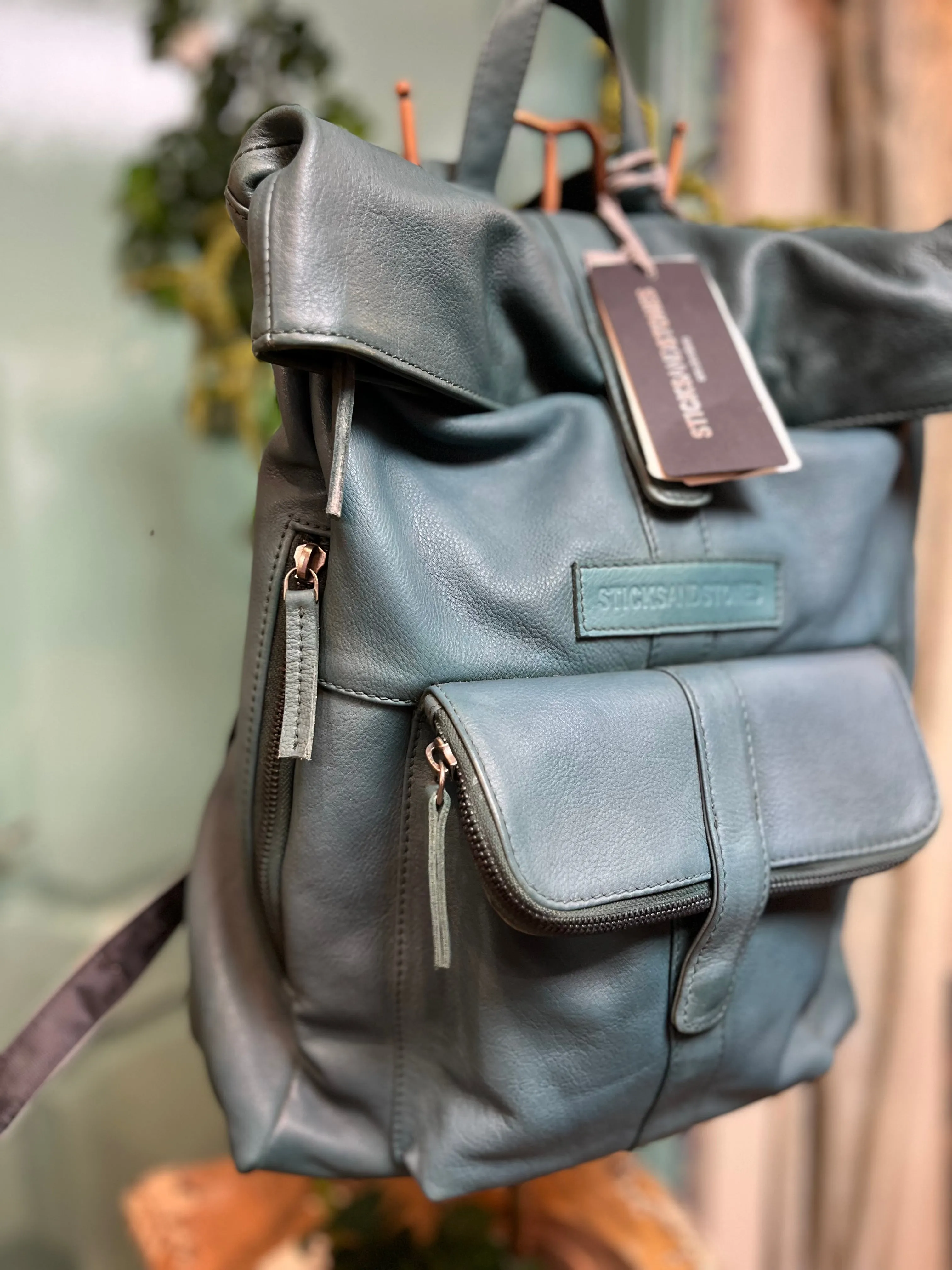 Sticks & Stones Messenger Leather Backpack