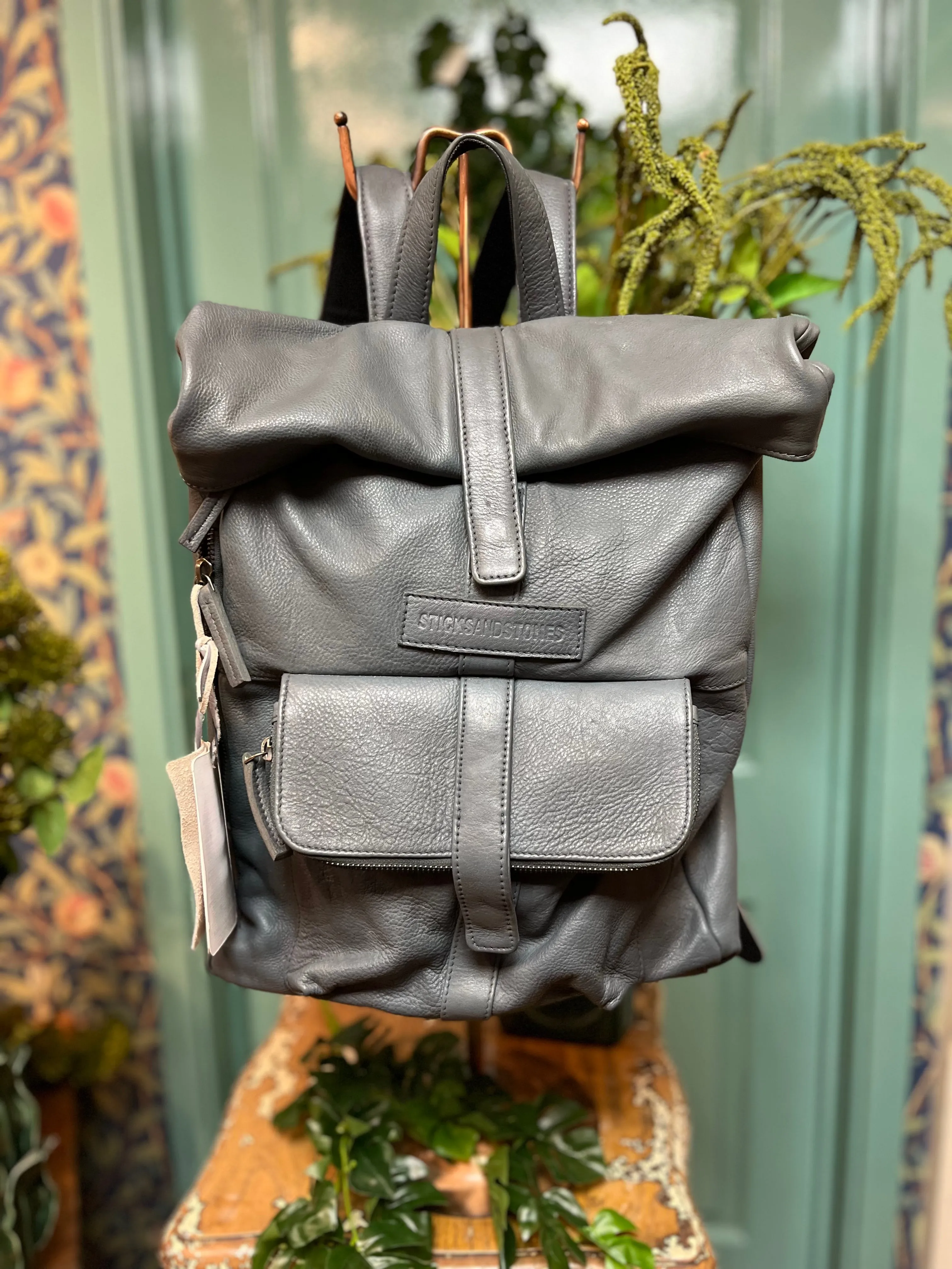 Sticks & Stones Messenger Leather Backpack
