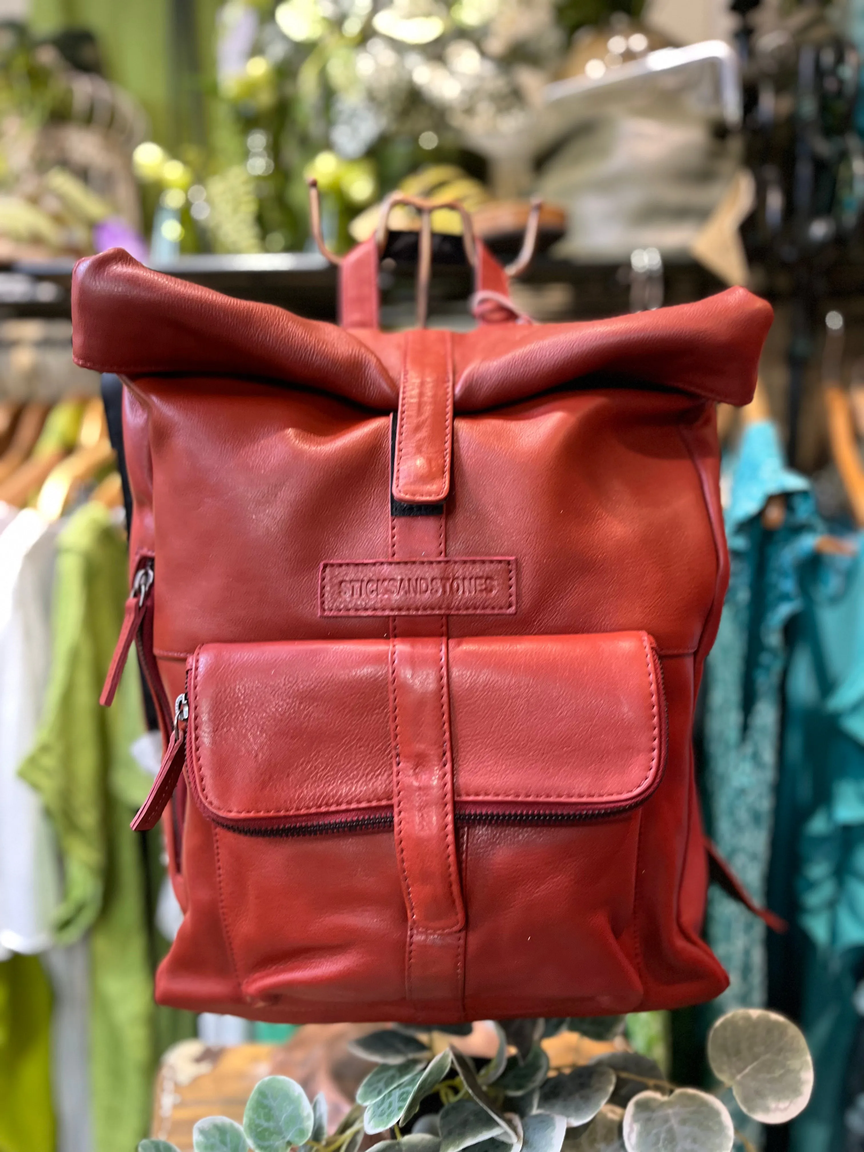 Sticks & Stones Messenger Leather Backpack