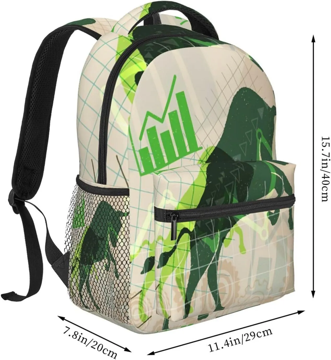 Stock Investment Market Backpack for Men Women, Travel Laptop Backpack Computer Bag Daypack for Business Work Weekender