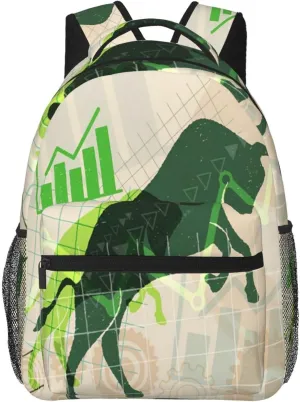 Stock Investment Market Backpack for Men Women, Travel Laptop Backpack Computer Bag Daypack for Business Work Weekender