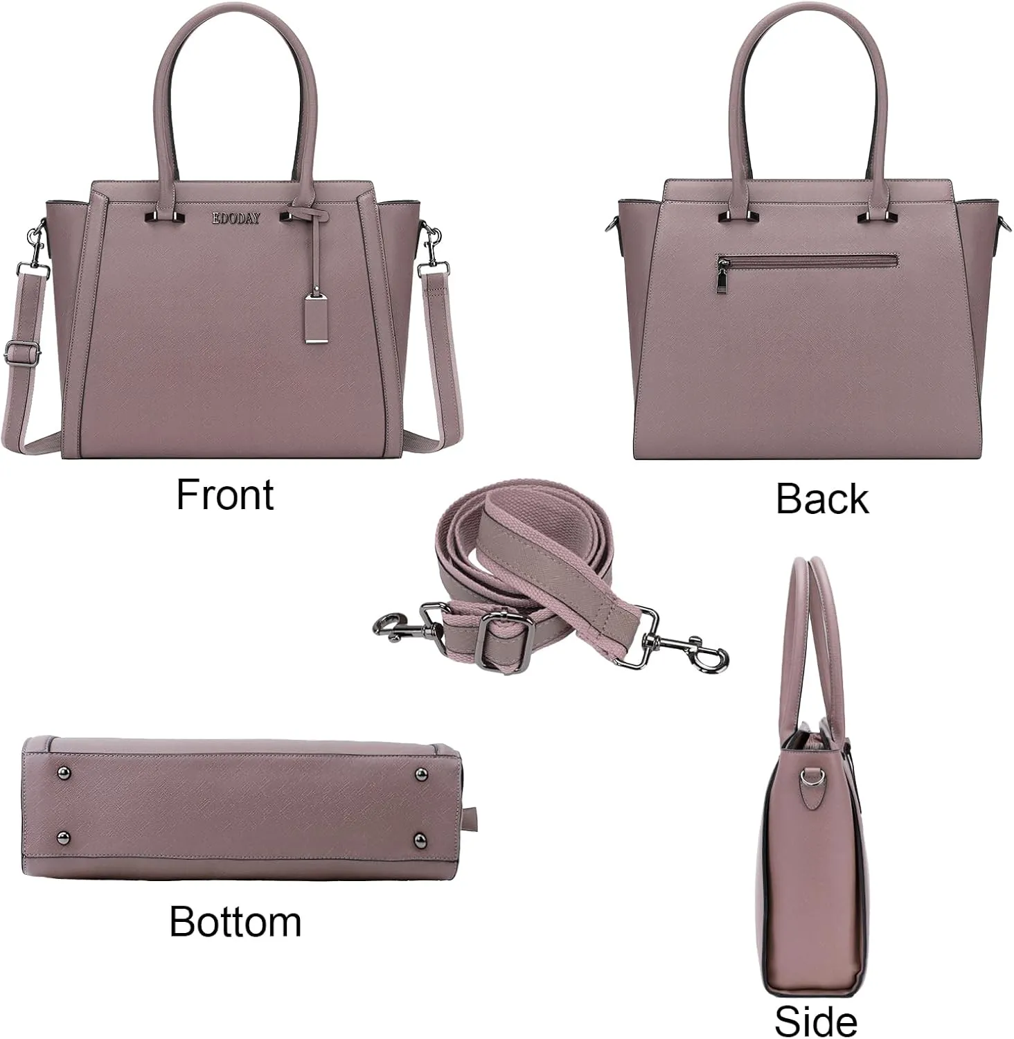 Stylish 15.6 Inch Laptop Tote Bag for Women - Travel Computer Handbag with Long Shoulder Strap