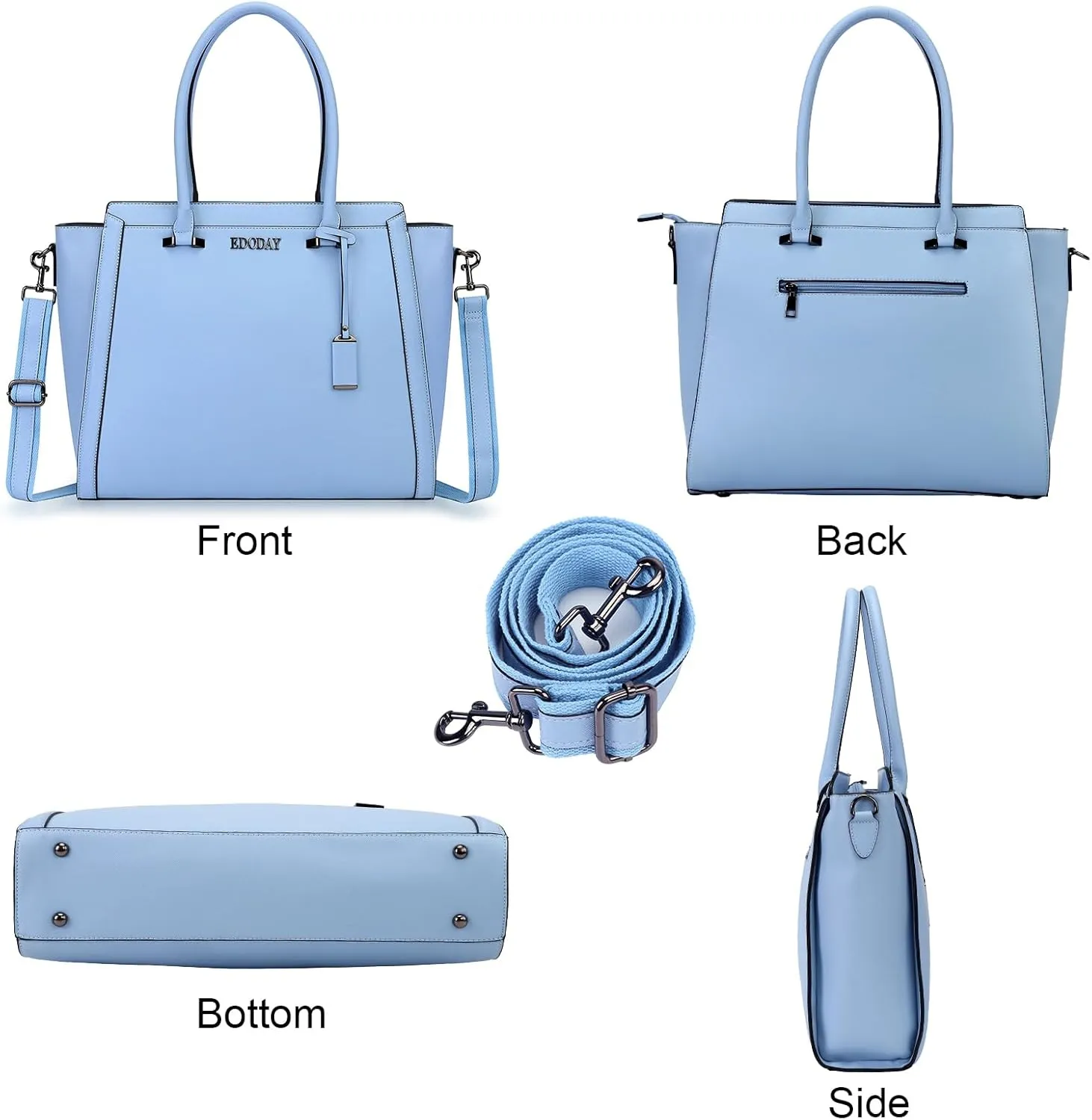 Stylish 15.6 Inch Laptop Tote Bag for Women - Travel Computer Handbag with Long Shoulder Strap