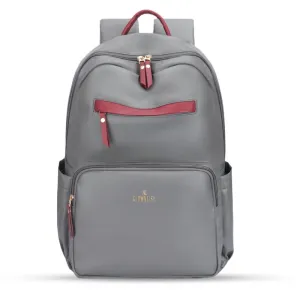 Stylish Vegan Leather Laptop Backpack | Fits 15.6 Inch Laptop | Grey | For Office, College, Travel