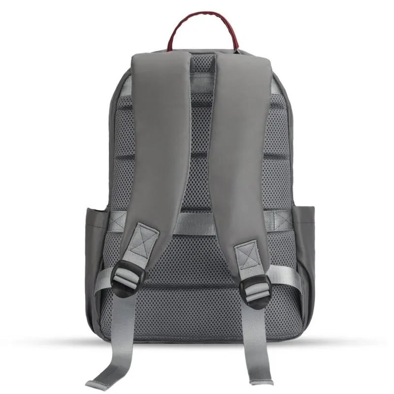 Stylish Vegan Leather Laptop Backpack | Fits 15.6 Inch Laptop | Grey | For Office, College, Travel