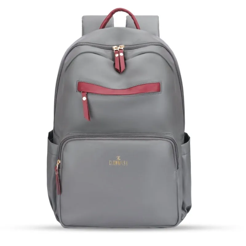 Stylish Vegan Leather Laptop Backpack | Fits 15.6 Inch Laptop | Grey | For Office, College, Travel