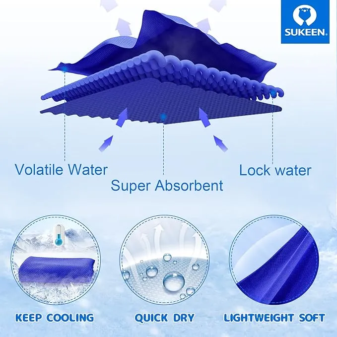 Sukeen Mini Cooling Towel for Kids(31 "x9),Ice Towel,Soft Breathable Cool Towel,Microfiber Cold Towel for Boys and Girls for Sports,Running,Exercise,School and More Activities (4Pack)