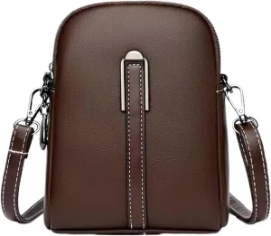 Summer Phone Bag Women's Oil Wax Cowhide Leather Crossbody Bag Fashionable and Casual Shoulder Bagladies' Small