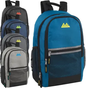 Summit Ridge 24 Pack Backpack Bulk Reflective Backpacks Wholesale for College Men, Women, Homeless Adults (Male Color Pack)