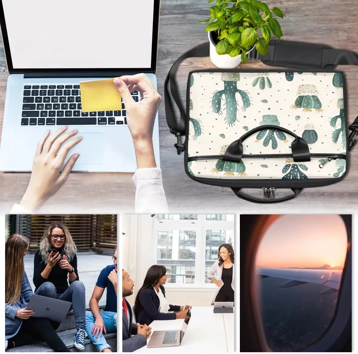 Sunshine Cactus Desert 15 Inch Laptop Bag Laptop Shoulder Bag Computer Cases for Laptops or Tablets