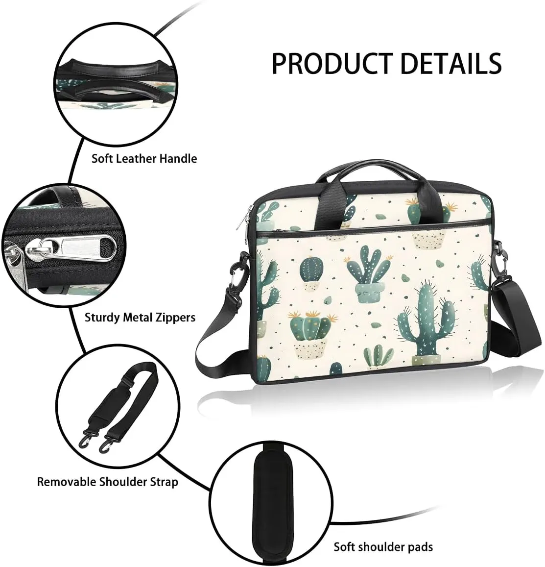 Sunshine Cactus Desert 15 Inch Laptop Bag Laptop Shoulder Bag Computer Cases for Laptops or Tablets