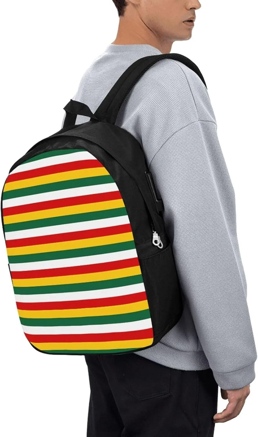 Suriname Surinamese Flag Stripes Laptop Backpacks Travel Backpack Casual Business Daypack Sport Rucksack Computer Bag Fits up to 17 Inch Notebook with USB Port