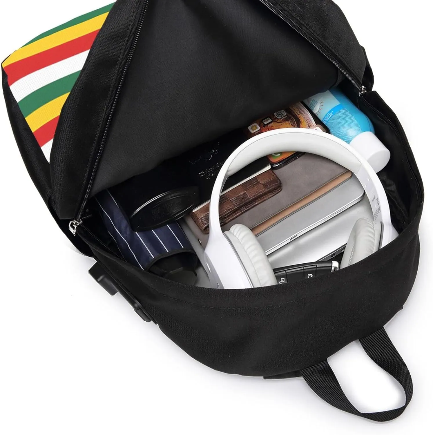 Suriname Surinamese Flag Stripes Laptop Backpacks Travel Backpack Casual Business Daypack Sport Rucksack Computer Bag Fits up to 17 Inch Notebook with USB Port