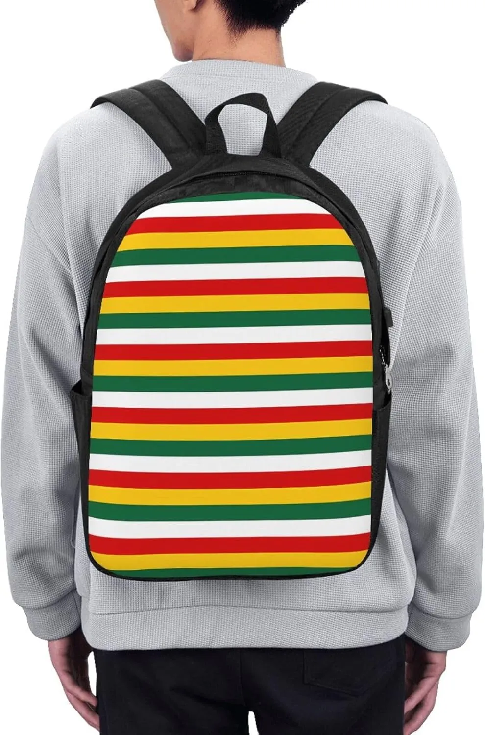 Suriname Surinamese Flag Stripes Laptop Backpacks Travel Backpack Casual Business Daypack Sport Rucksack Computer Bag Fits up to 17 Inch Notebook with USB Port