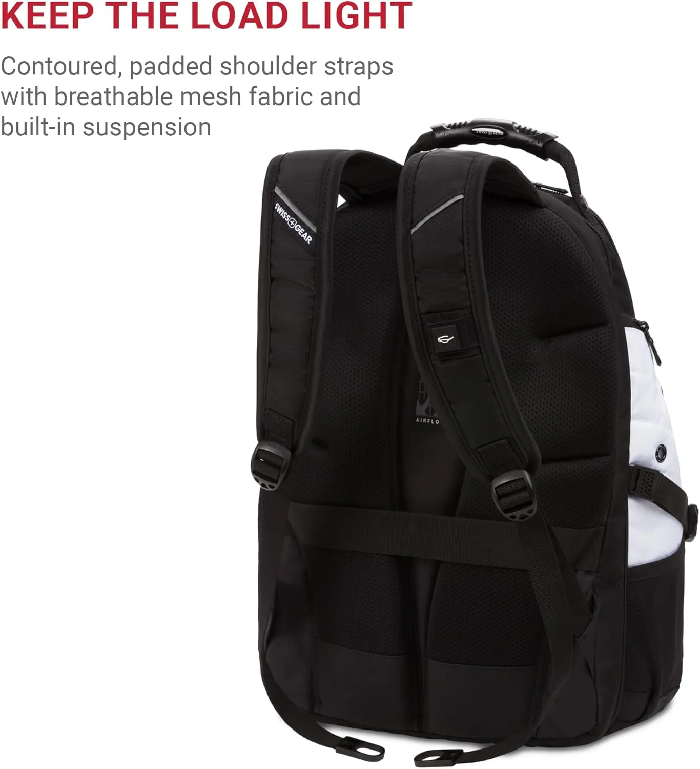 SwissGear 1900 Scansmart TSA 17 Laptop Backpack, White/Black, 19-Inch