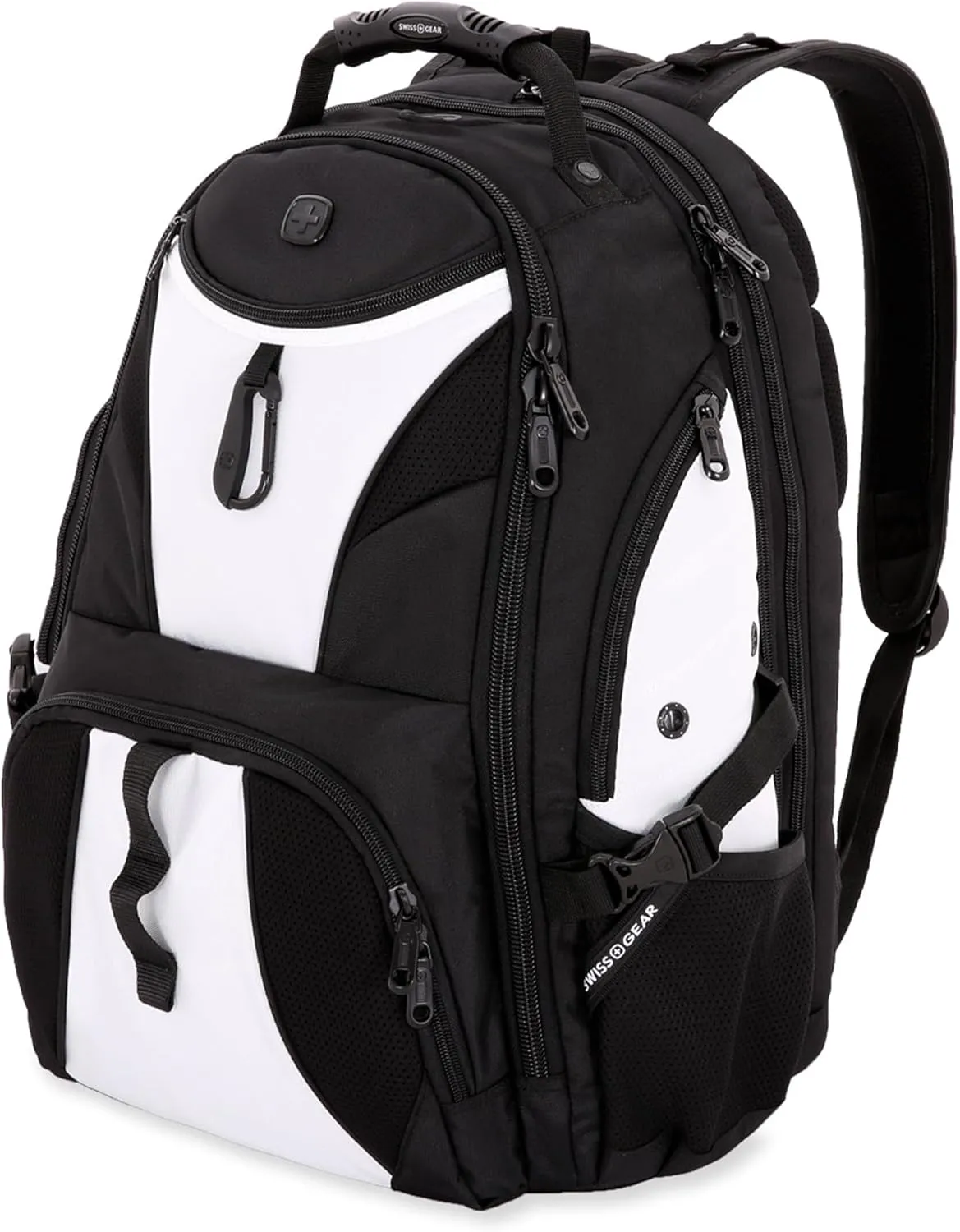 SwissGear 1900 Scansmart TSA 17 Laptop Backpack, White/Black, 19-Inch