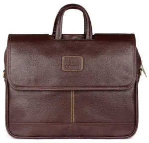 Synthetic Leather Laptop Bag - Ideal for Professionals | 15.6 Inch | Chocolate
