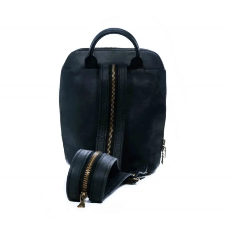 Tan Leather Goods - Olivia Leather Backpack | Black