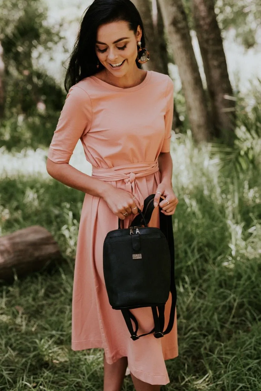 Tan Leather Goods - Olivia Leather Backpack | Black